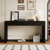 Curved Console Table with Storage, Wooden Entryway Table with 2 Drawers, Farmhouse Rustic Console Tables for Entryway, Hallway, Living Room - 2 of 4