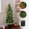 LuxenHome 5Ft Pre-Lit Green Artificial Christmas Tree Decoration Potted - 2 of 4