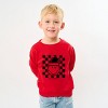 SmileyWorld Checkered Christmas Wink - Youth Graphic Sweatshirt - 3 of 4