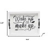 HomeRoots 16" White And Black Wake Up and make up Serving Tray With Handles And LED Lights - 3 of 4