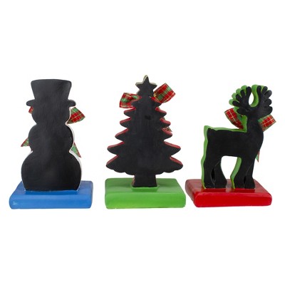 Festive Chalkboard Reindeer, Tree, and Snowman Stocking Holders Set