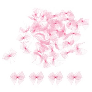 Unique Bargains Fabric Craft Gift Packaging Accessories Satin Mini Ribbon Bows 50 Pcs - 1 of 4