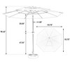 CAVINAS Aluminium 10FT Patio Umbrella with Crank,3 Tier Auto-tilt Market Patio Umbrella for Backyard,Poolside,Deck,Base Not Included - 3 of 4