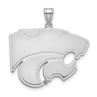 Black Bow Jewelry 10k White Gold Kansas State Wildcats NCAA Extra Large Pendant