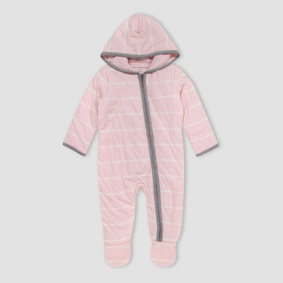 Burt's Bees Baby® Baby Girls' Winter Striped Organic Cotton Bunting - Light Pink 0-3M