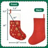 12PCS Bulk Stockings 18 Inch Large with White Plush Cuff Xmas Stocking Felt Flannel Faux Golden Snowflakes Thickened Fireplace Mantel - 2 of 4
