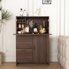 GlasFlength Kitchen Storage Farmhouse Kitchen Pantry Cabinet Freestanding Cupboard Accent Storage Cabinet for Kitchen, Brown, 31.49"*13.78"*47.2" - 2 of 4
