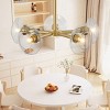 BAOURE 26in Modern Gold 5 Light Sputnik Chandelier with Clear Glass Shades, Mid-Century Hanging Pendant Light for Dining Room - 2 of 4