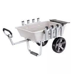 Gorilla Carts 200 Pound Capacity Foldable Heavy Duty Poly Fishing and Marine Outdoor Sporting Goods Utility Cart with Rod Holders and Bait Tray, Gray