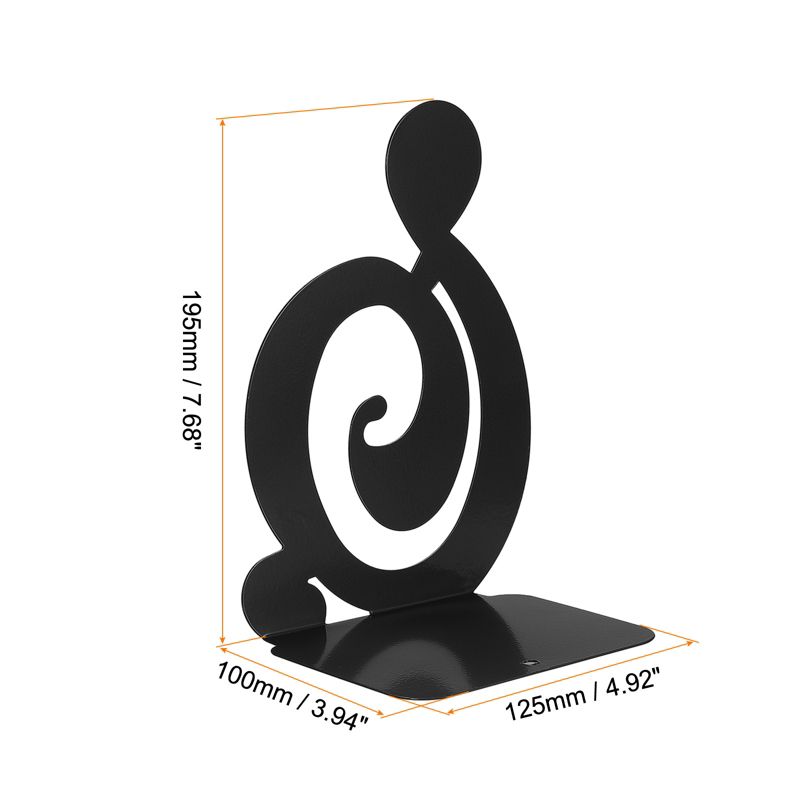 Unique Bargains Musical Note Shaped Metal Support Bookend for Home Office Stationery Storage, 2 of 6
