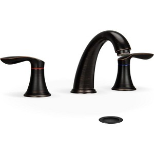 Coucheta 8" Widespread Bathroom Faucets - 3-Hole Design with Pop-Up Drain & cUPC Hoses in Multiple Finishes, Single & 2-Pack Options - 1 of 1