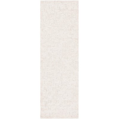 Light Grey and Ivory Hand-Tufted Wool Runner Rug