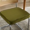 Kumasinova Set of 2 Upholstered Cantilever Dining Chairs, Rattan Back Kitchen Chair, Mid Century Modern Dining Room Chairs, Velvet Dining Chairs - 4 of 4