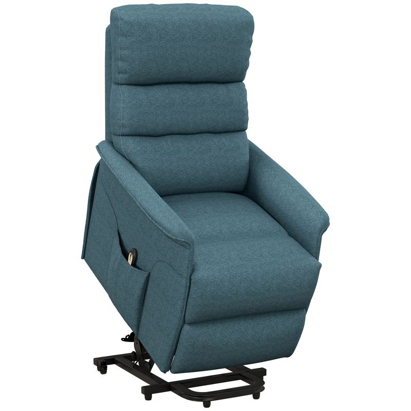 HOMCOM Power Lift Assist Recliner Chair for Elderly with Remote Control, Linen Fabric Upholstery, 1 of 7