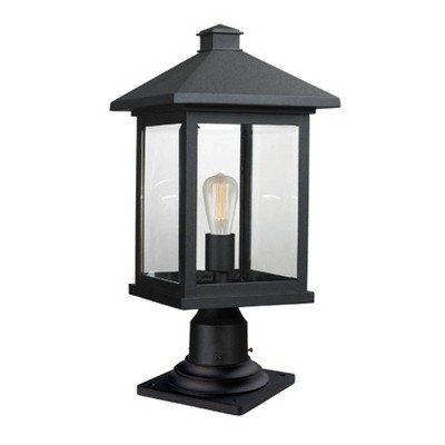 1 Light Outdoor Pier Mount Pendent Black - Aurora Lighting