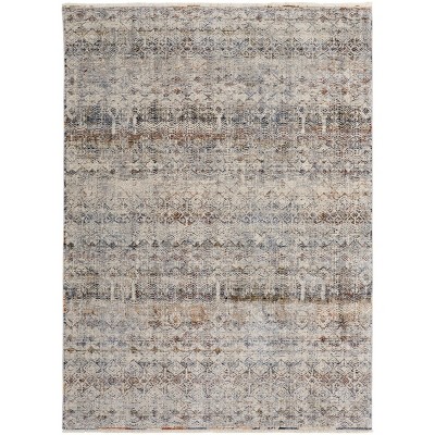 Kaia Transitional Distressed Tan/Ivory/Blue Area Rug