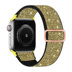 HTUTWOO Shiny Apple Watch Band, Nylon Stretchy Strap 38/40/41/42/44/45/49mm for iWatch Series 11 10 9 8 7 6 5 4 3 2 1 SE Ultra - 1 of 4