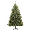 vidaXL 70.9" Artificial Hinged Christmas Tree - Lifelike Green PE Tips, Pine PVC Tips, Decorative Cones, - 2 of 4