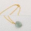 Natural Stone Heart Gemstone Healing Crystal Pendant Lucky Blessing Energy Necklace for Women Men, Green Aventurine - 3 of 4