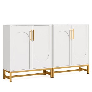 Resenkos Sideboard Buffet, Kitchen Storage Cabinet,Modern Sideboard Buffet Storage Cabinet with Adjustable Shelves,White - 1 of 3