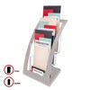 deflecto 3-Tier Literature Holder, Leaflet Size, 6.75w x 6.94d x 13.31h, Silver - 2 of 4