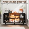 Belord Black Fluted LED Sideboard Cabinet with Glass Doors, Modern Lighted Credenza for Living Room, Kitchen & Hallway - 2 of 4