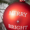 Holiday Text Ball Ornament Multicolor 4"H Glass Set of 3 - 2 of 2