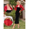 INSPIRE CHIC Women's Evening Coverup Open Front Long Sleeve Mesh Satin Bolero - 2 of 4