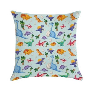 Cute Dinosaur Babies Pillow Covers 18x18 Decorative Throw Pillows Soft Square Cushion Covers for Couch Sofa Bedroom - 1 of 1