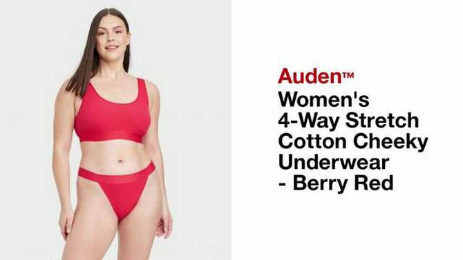 Women&#39;s 4-Way Stretch Cotton Cheeky Underwear - Auden&#8482; Berry Red, 2 of 6, play video