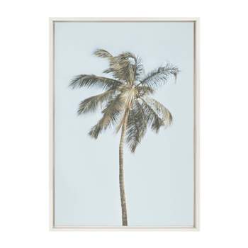 23" x 33" Sylvie One Coconut Palm Tree by The Creative Bunch Studio Framed Wall Canvas White - Kate & Laurel All Things Decor