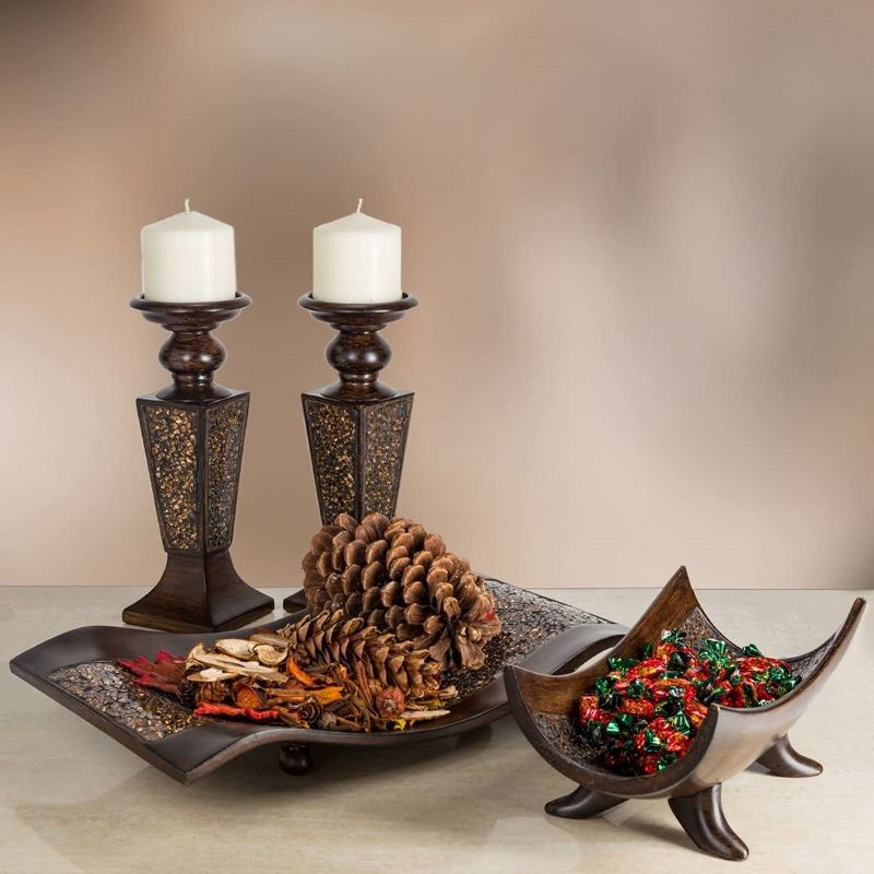 Creative Scents Schonwerk Decorative Candle Holder (set of 2) - Brown, 2 of 9