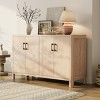 Farmhouse Storage Cabinet with 4 Doors,Entryway Cabinet with Metal Handles,Wood Sideboard Cabinet for Living Room or Small Spaces-Coolbibila - 3 of 4