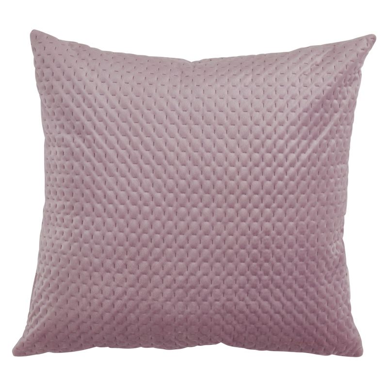 Saro Lifestyle Pinsonic Velvet Pillow With Polly Filling, Lavender, 22" x 22", 2 of 5