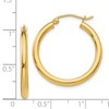 Black Bow Jewelry 2.5mm, 14k Yellow Gold Classic Round Hoop Earrings, 25mm (1 Inch) - 4 of 4