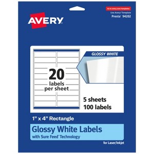 Avery Rectangle Labels with Sure Feed, 1" x 4" - 1 of 4