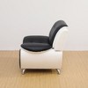 DOMETOUR Elegant Black & White Faux Leather Single Seat Sofa -Modern and Stylish Living Room Essential - 3 of 4