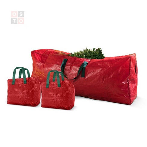 Osto 3-pack Artificial Tree Storage Bag And 2 Garland Bags; Christmas Tree  Bag For Trees Of 9 Ft. Tall; Waterproof, Dual Zipper, Carry Handles : Target