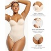 SHAPELLX Tummy Control Shapewear Bodysuit for Women Body Shaper Removable Straps Low Back Shapewear with Built-in Bra—Beige 38 - 3 of 3