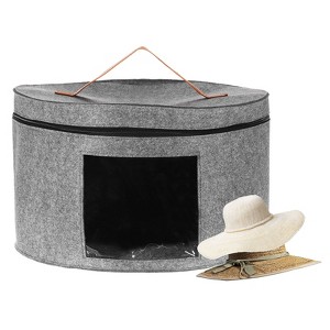 Unique Bargains Felt Foldable Beach Baseball Cowboy Hat Storage Box 17" x 10" - 1 of 4