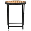 vidaXL Tea Table Black 23.6" Poly Rattan and Solid Acacia Wood - 3 of 4