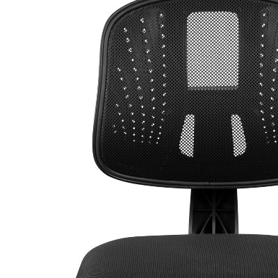 Ergonomic Mid-Back Black Mesh Swivel Task Chair with Lumbar Support