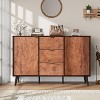 Sideboard Buffet Cabinet with Storage, Farmhouse Kitchen Wooden Cabinet, Gorgeous Burl Texture, Coffee Bar for Living Room - 3 of 4