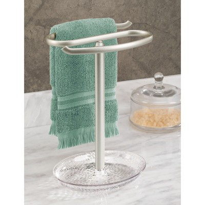 Mdesign Fingertip Towel Holder/tray For Bath Vanity Countertops Target