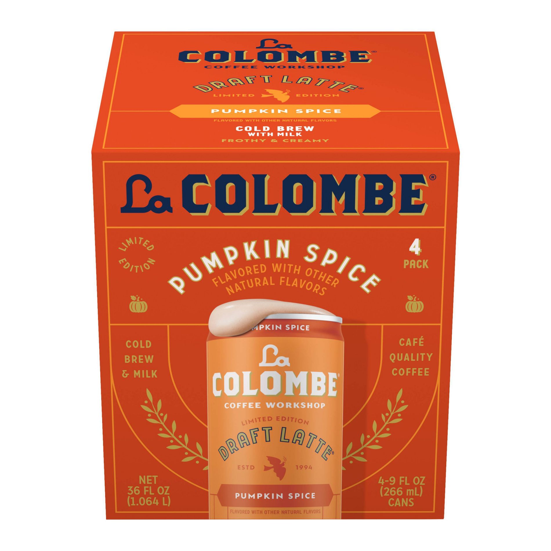 La Colombe Pumpkin Spice Draft Latte - 4pk/9 fl oz Cans