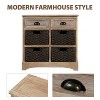 Storage Cabinet, Utility Storage Cabinet with 2 Drawers & 4 Rattan Baskets - 4 of 4
