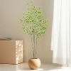 4FT Artificial Tree Ficus, Tall Faux Trees Indoor with Natural Trunk and Shiny Leaves, Fake Silk Tree Faux Potted Plants for Indoor Home Decor - 2 of 4