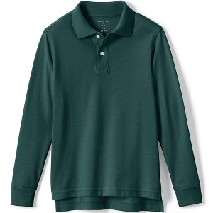 Lands' End School Uniform Kids Long Sleeve Mesh Polo Shirt - 1 of 2