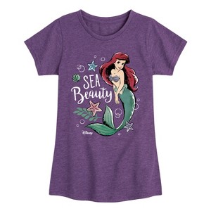 Girls' - Disney Princess - Ariel Sea Beauty Fitted Short Sleeve Graphic T-Shirt - 1 of 4