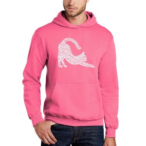 LA Pop Art Stretching Cat - Men's Word Art Hooded Sweatshirt - 1 of 4